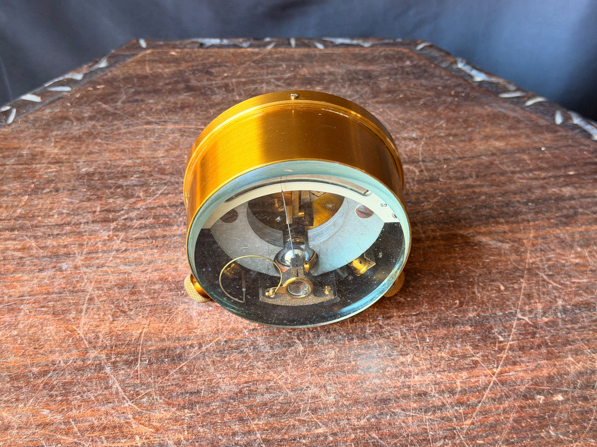 Vintage British Military Brass Galvanometer Broad Arrow No 72 Leather Case