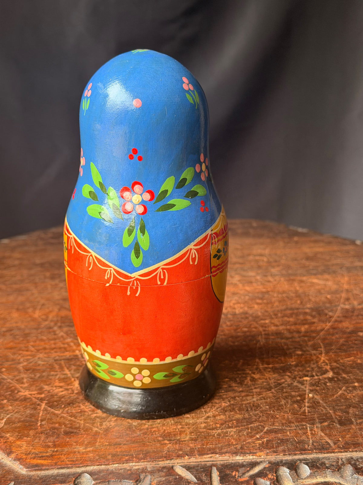 Vintage Slavic Folk Art Wood Nesting Dolls Matryoshka Babushka 6 Pc 7 in