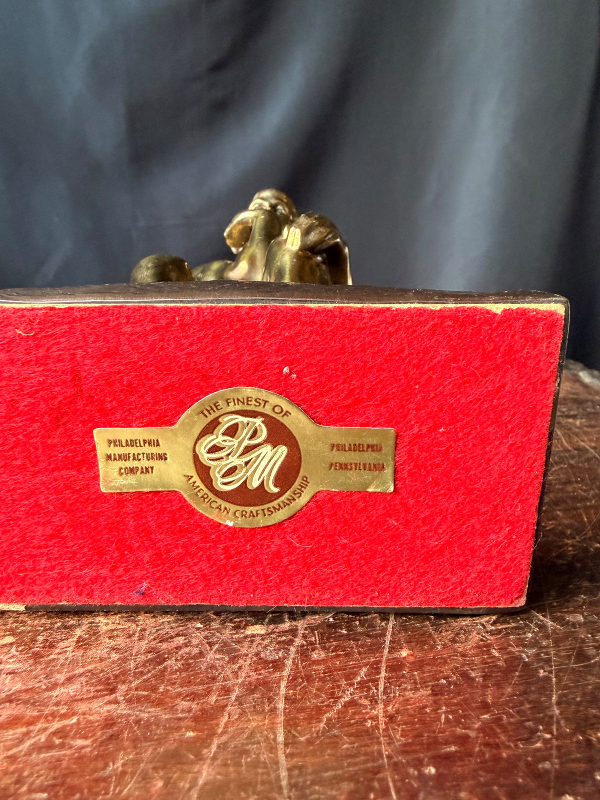PMC Philadelphia Thinker Bookends Pair After Rodin Brass Finish Cast Metal 6 in