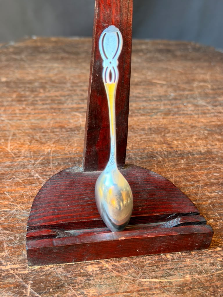 Antique Alvin Sterling Silver Demitasse Spoon Openwork Handle Engraved 1918