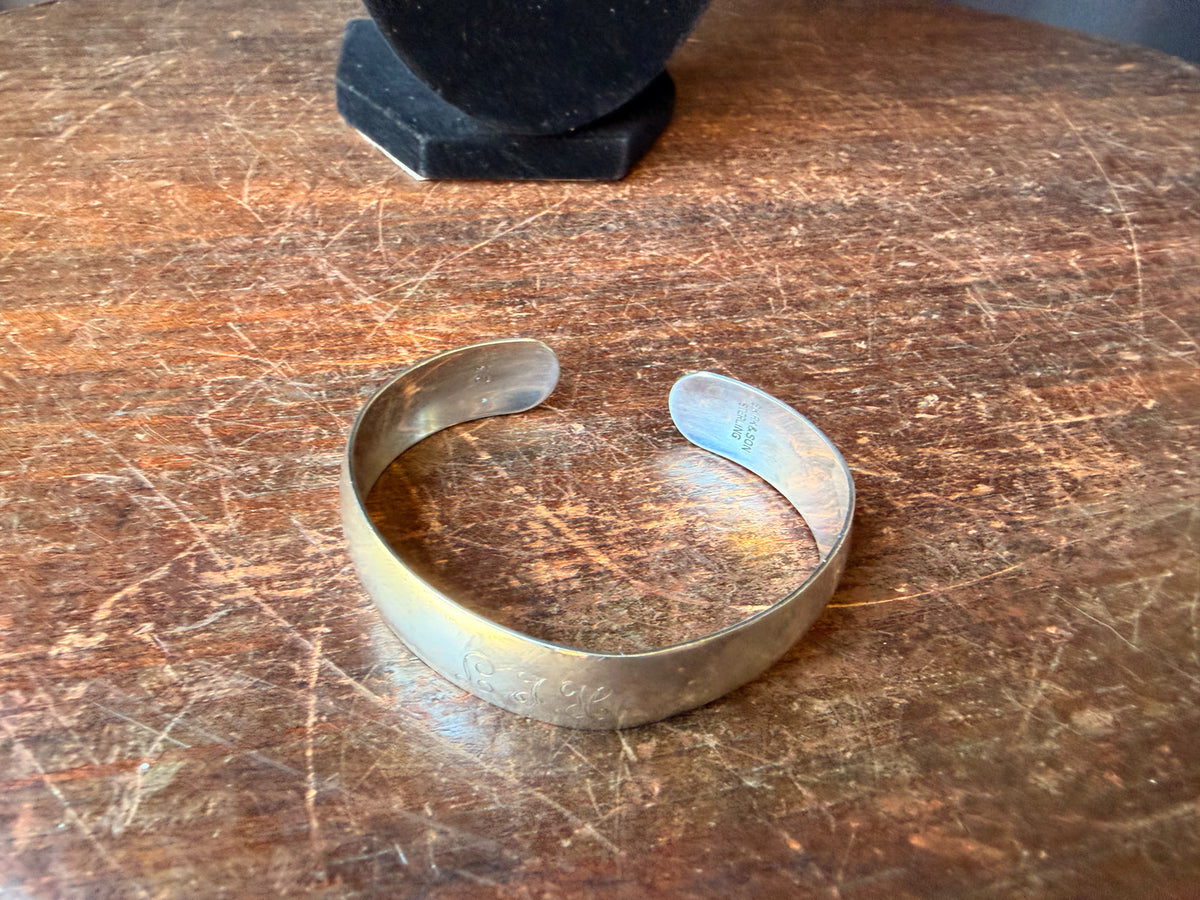 Vintage S. Kirk & Son Sterling Silver Cuff Bracelet Monogram LJH 1977 19.8g