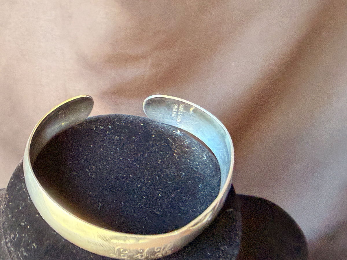 Vintage S. Kirk & Son Sterling Silver Cuff Bracelet Monogram LJH 1977 19.8g