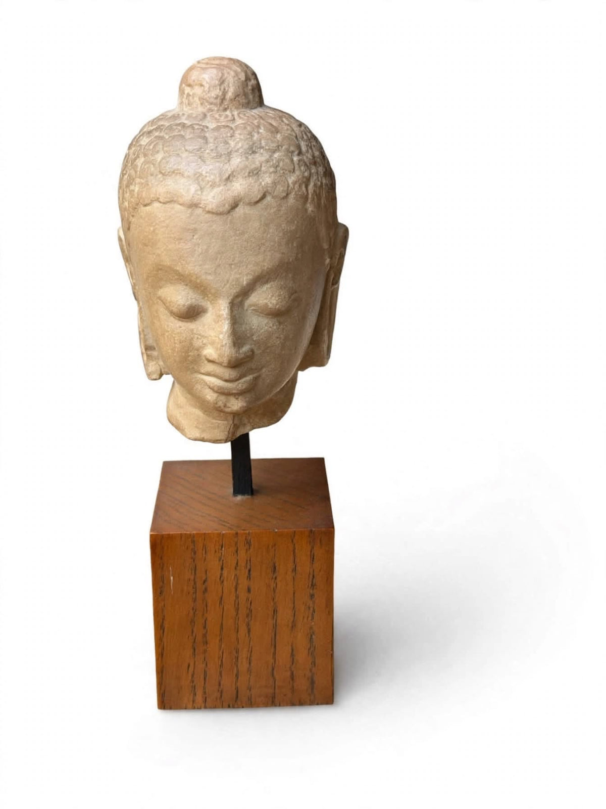 Musee du Louvre Ateliers de Moulage Gupta Buddha Head Museum Cast on Stand 10.3 in