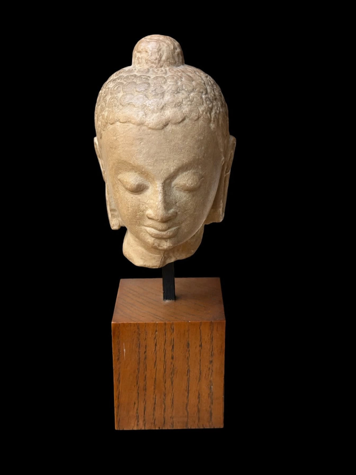 Musee du Louvre Ateliers de Moulage Gupta Buddha Head Museum Cast on Stand 10.3 in