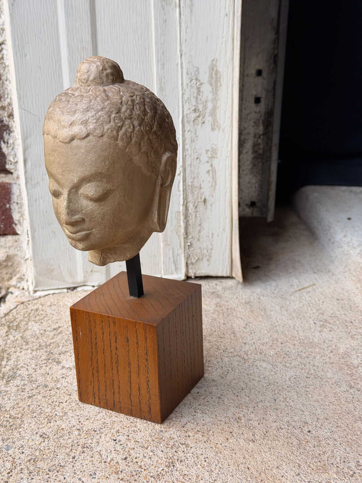 Musee du Louvre Ateliers de Moulage Gupta Buddha Head Museum Cast on Stand 10.3 in
