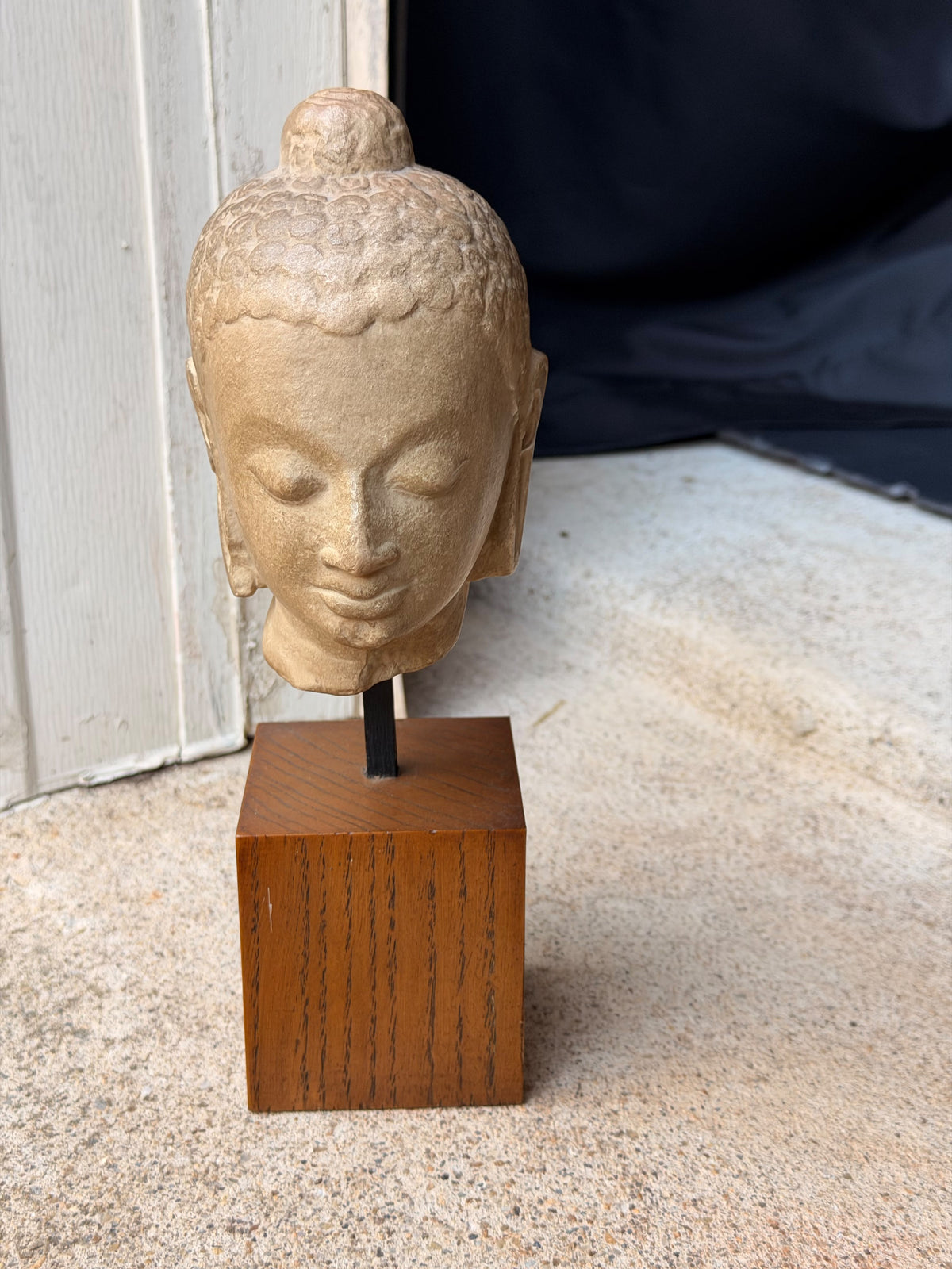 Musee du Louvre Ateliers de Moulage Gupta Buddha Head Museum Cast on Stand 10.3 in