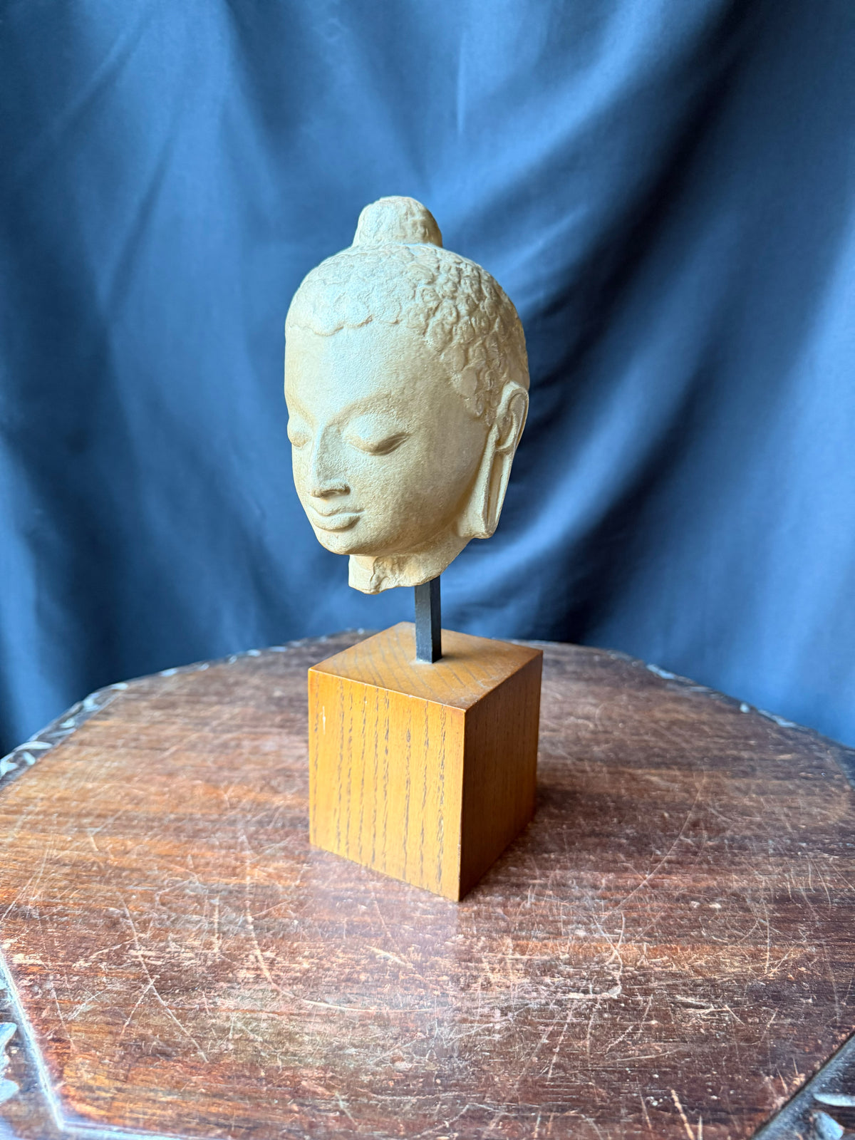 Musee du Louvre Ateliers de Moulage Gupta Buddha Head Museum Cast on Stand 10.3 in