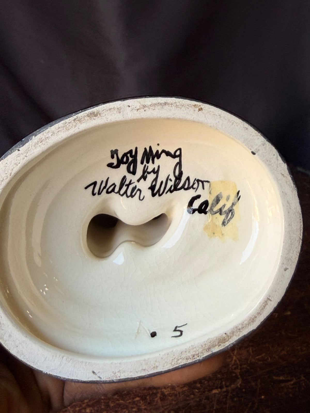 Vintage Walter Wilson California Pottery Ho-Jai and Joy Ming Figural Bud Vases Pair 9 in
