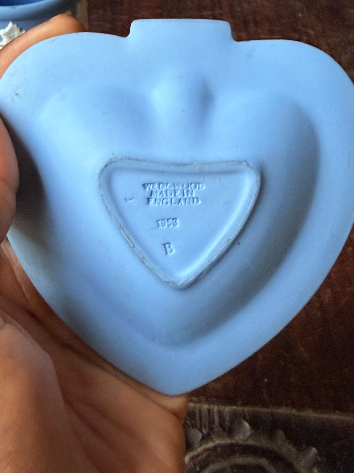 Vintage Wedgwood Pale Blue Jasperware Creamer Jug & Spade Trinket Dish Set of 2
