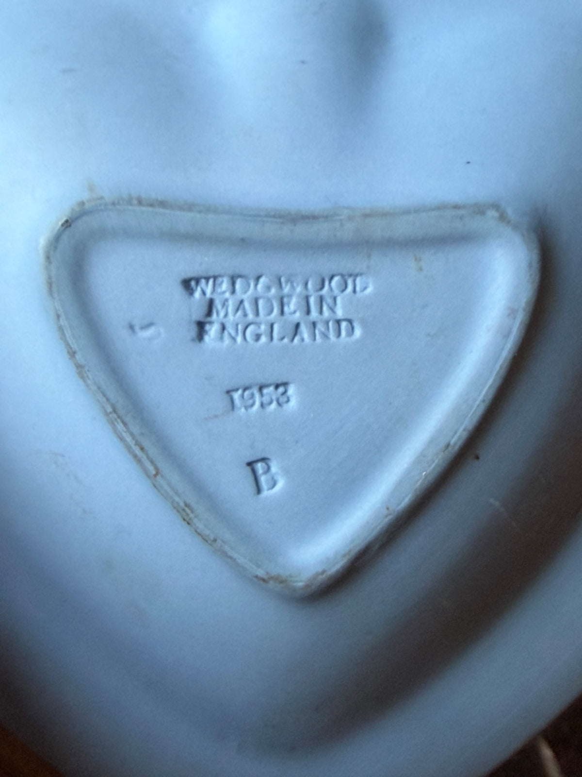 Vintage Wedgwood Pale Blue Jasperware Creamer Jug & Spade Trinket Dish Set of 2