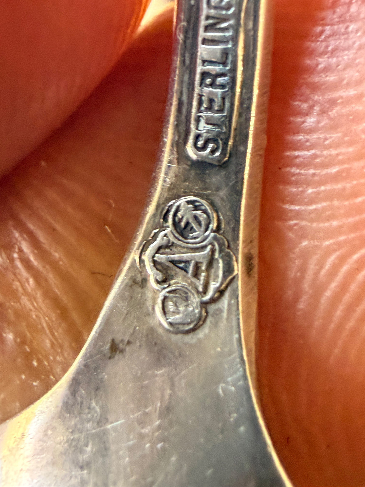 Antique Alvin Sterling Silver Demitasse Spoon Openwork Handle Engraved 1918