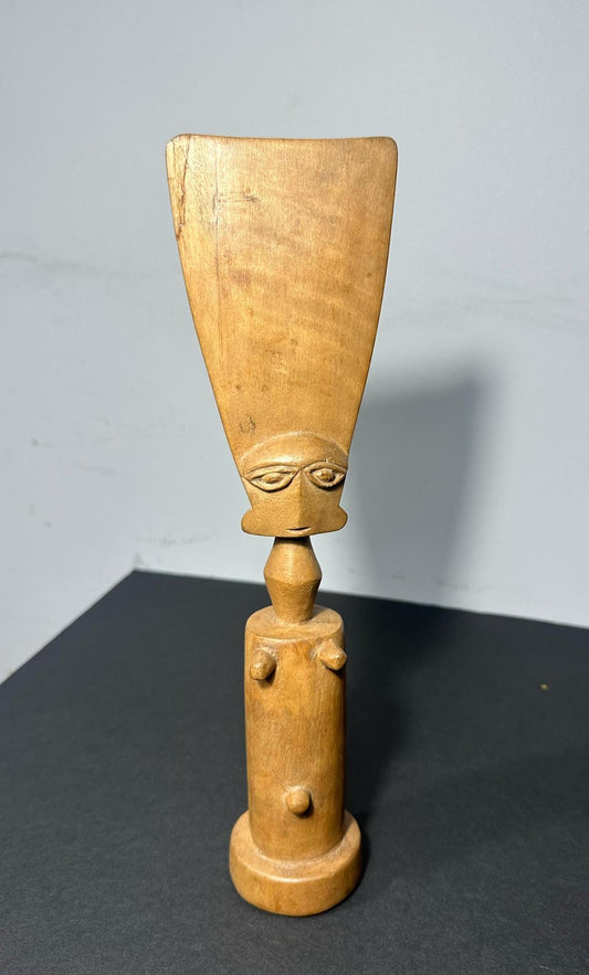 African Wooden Fertility Doll, Akuaba - FANTE Ghana African Tribal Art and Craft. 11 inches