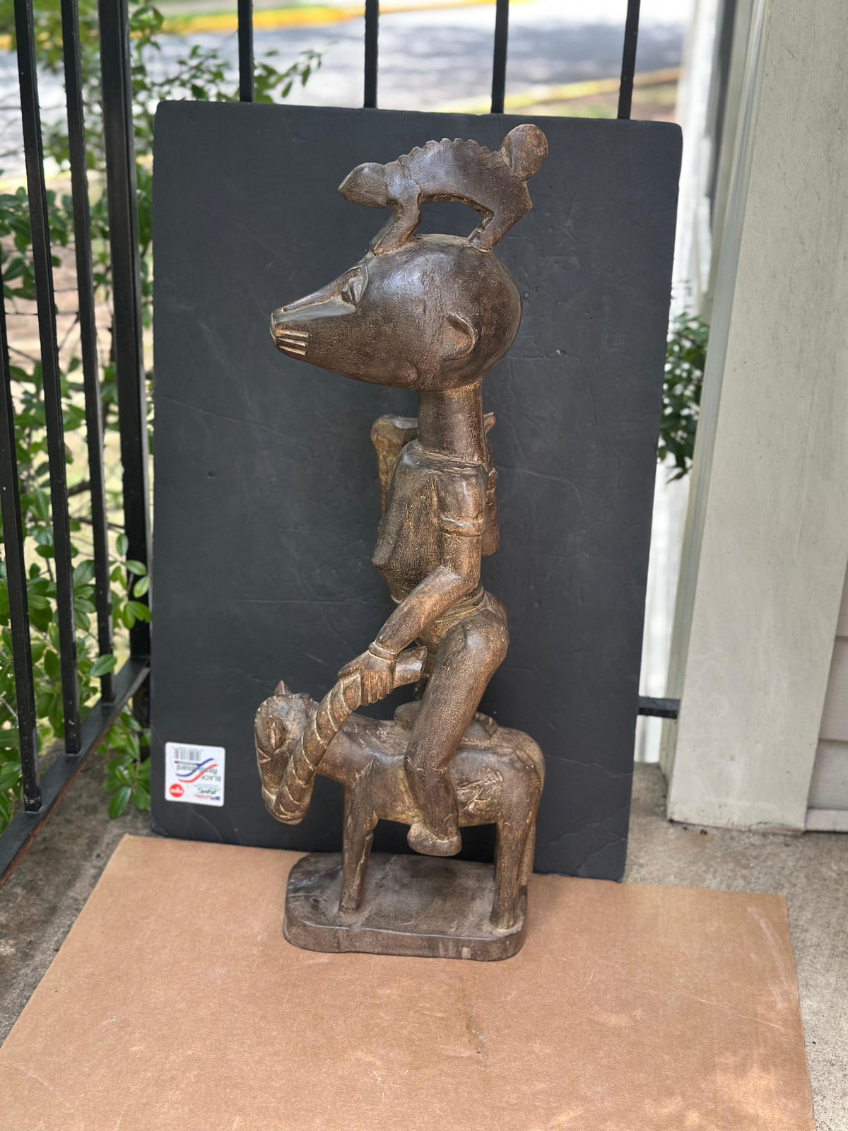 Senufo (Côte d'Ivoire/Mali) Poro Society Equestrian Figure-Hand Carved Wood- 30"