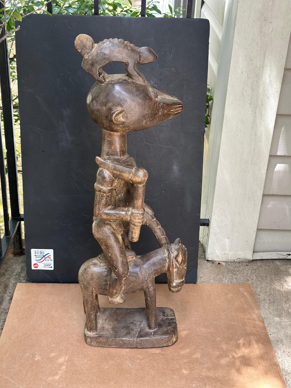 Senufo (Côte d'Ivoire/Mali) Poro Society Equestrian Figure-Hand Carved Wood- 30"
