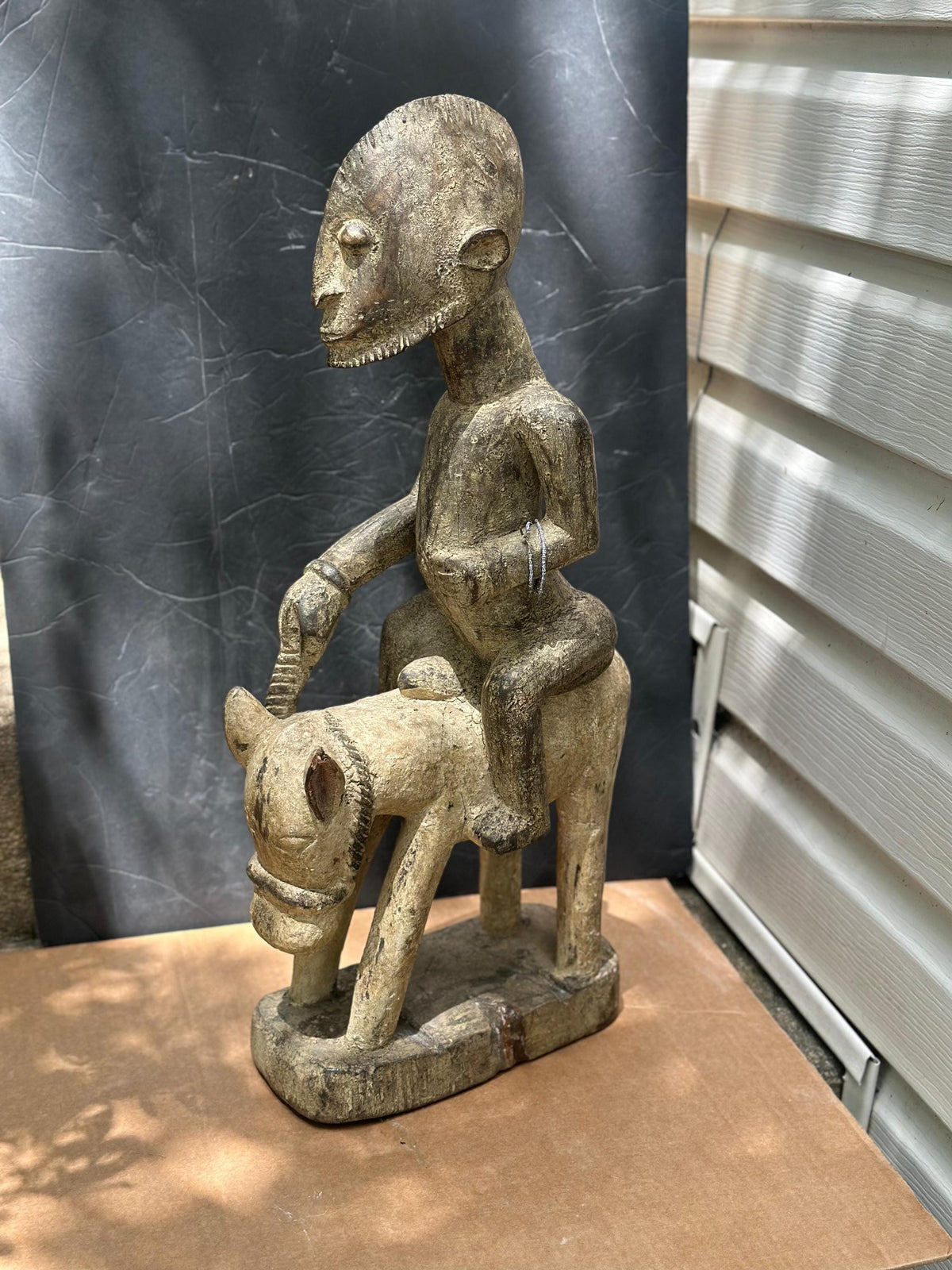Magnificent Dogon (Mali) Equestrian Ancestral Figure - Hand Carved Wood - 25" Tall