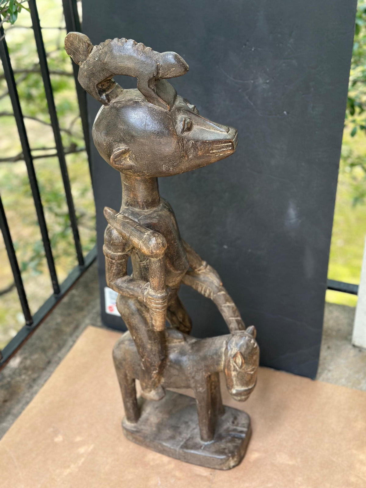 Senufo (Côte d'Ivoire/Mali) Poro Society Equestrian Figure-Hand Carved Wood- 30"