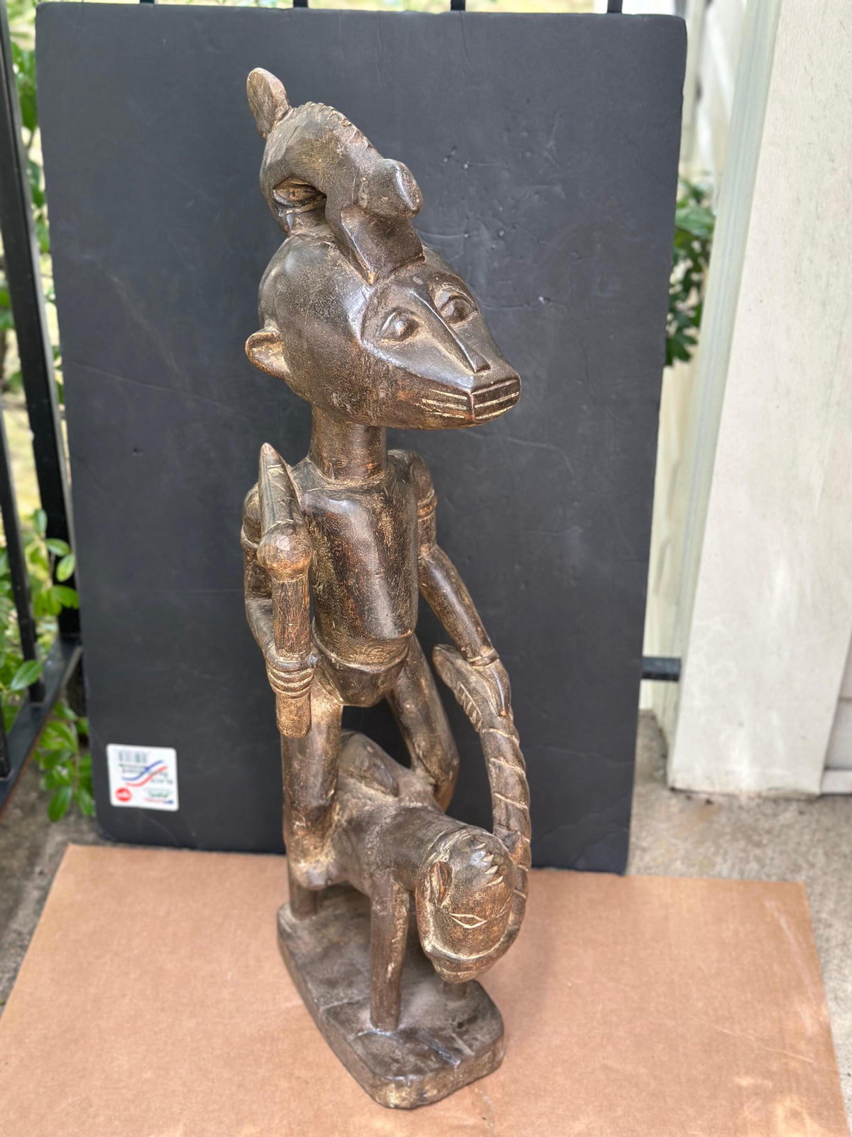 Senufo (Côte d'Ivoire/Mali) Poro Society Equestrian Figure-Hand Carved Wood- 30"