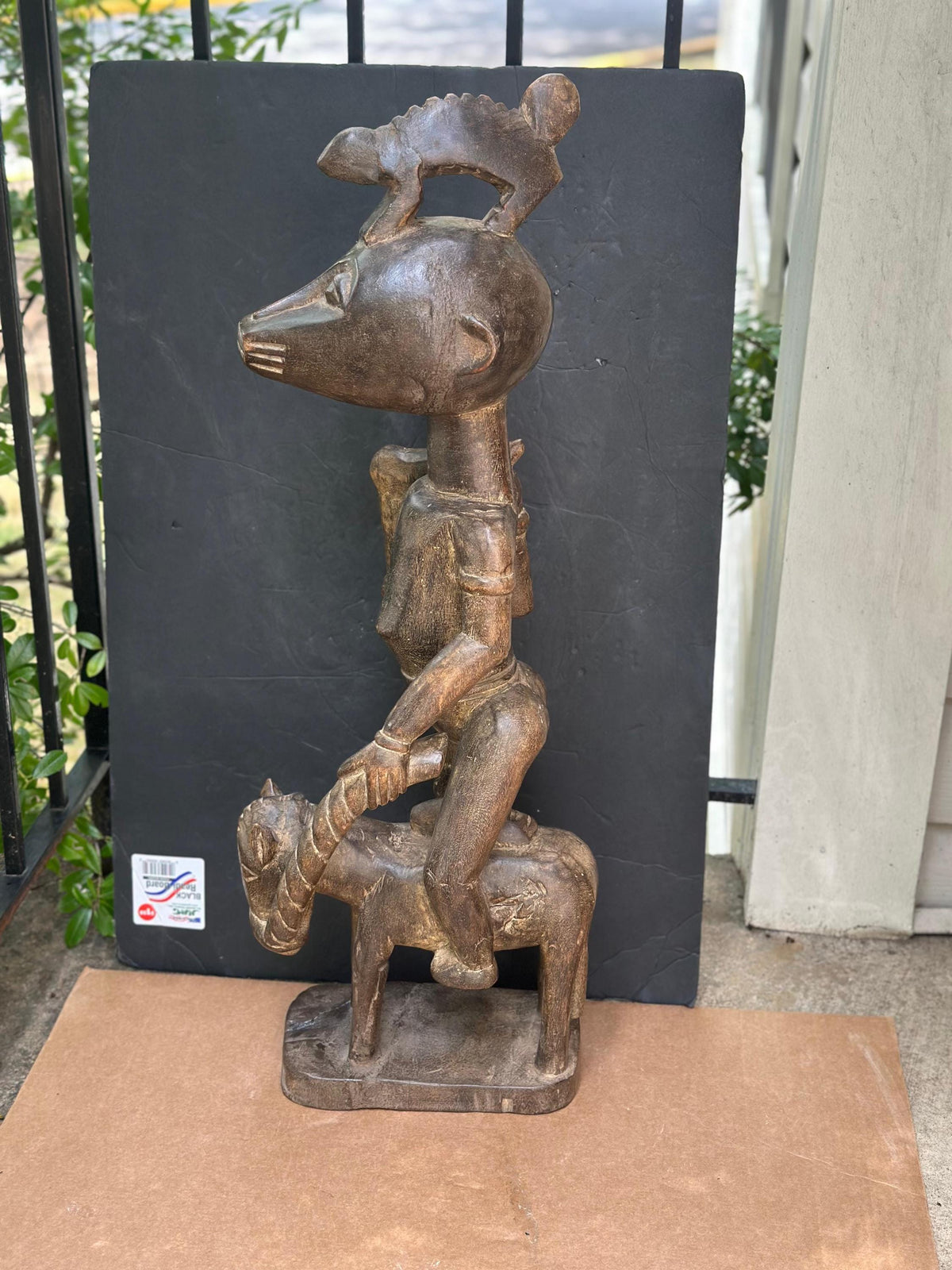 Senufo (Côte d'Ivoire/Mali) Poro Society Equestrian Figure-Hand Carved Wood- 30"