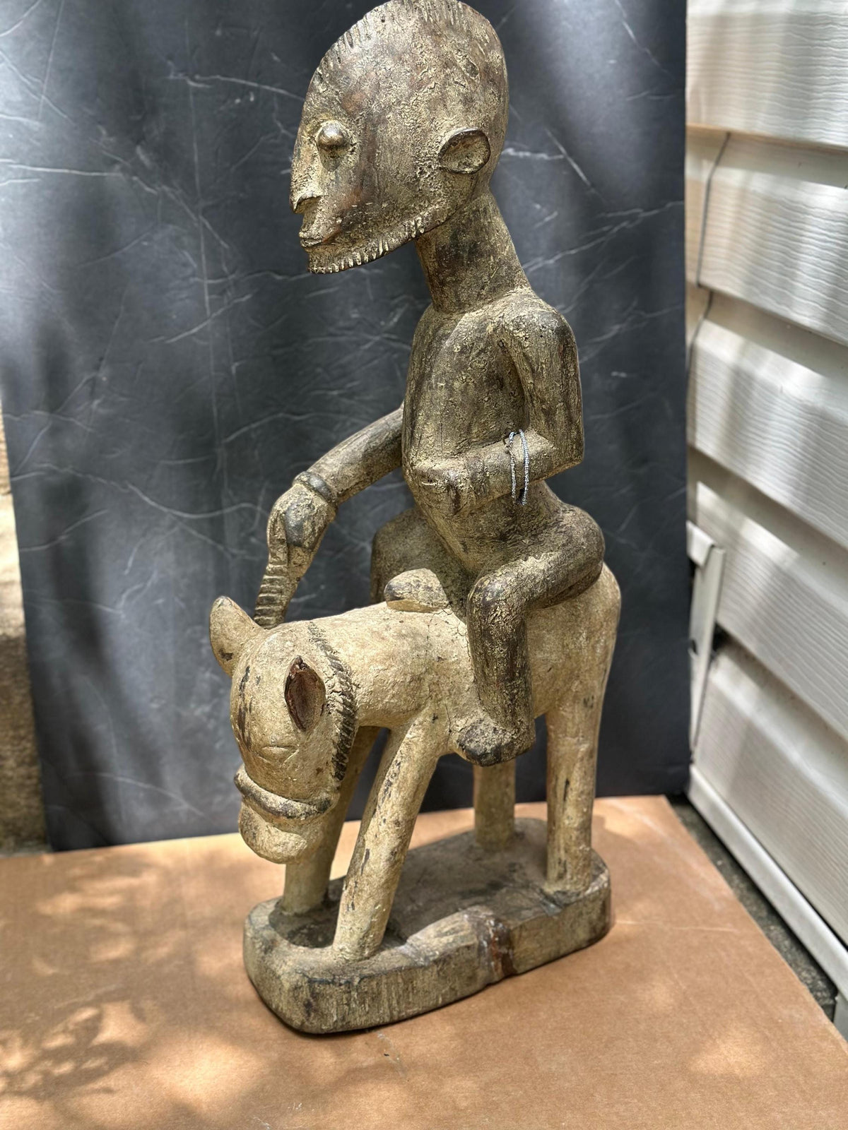 Magnificent Dogon (Mali) Equestrian Ancestral Figure - Hand Carved Wood - 25" Tall