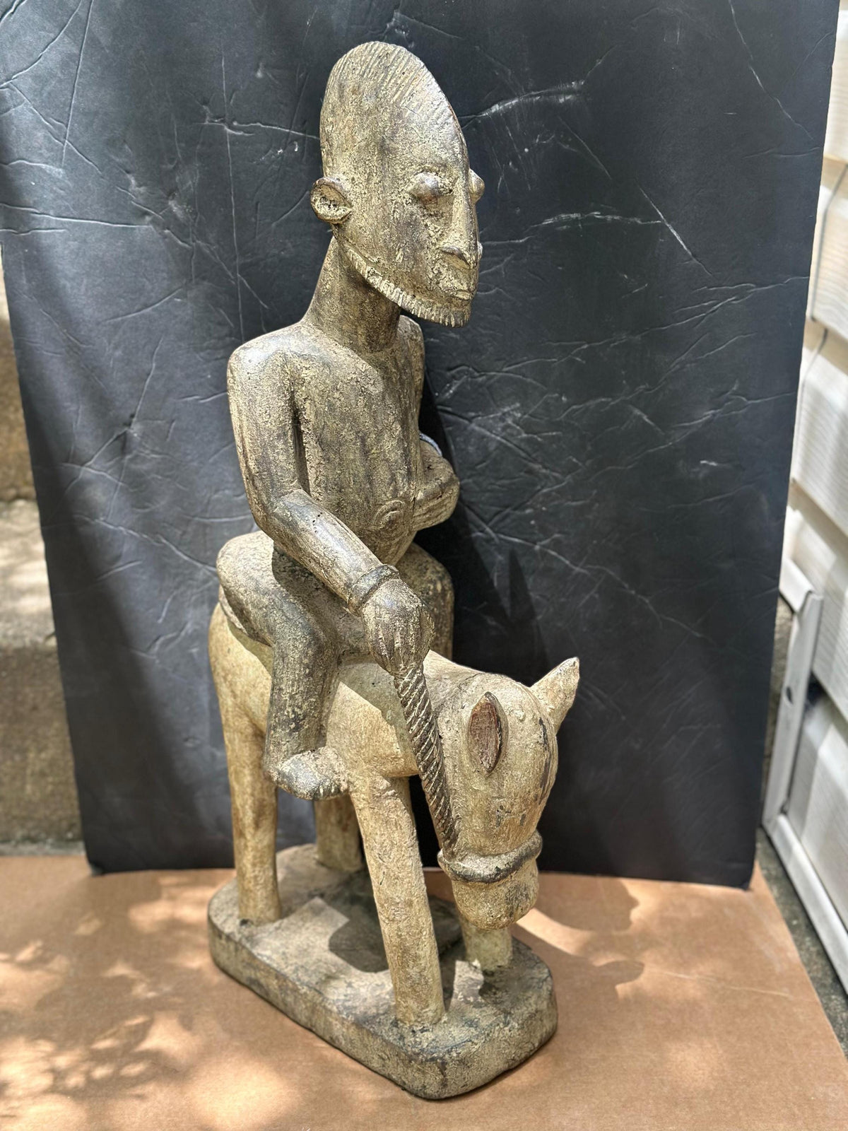 Magnificent Dogon (Mali) Equestrian Ancestral Figure - Hand Carved Wood - 25" Tall