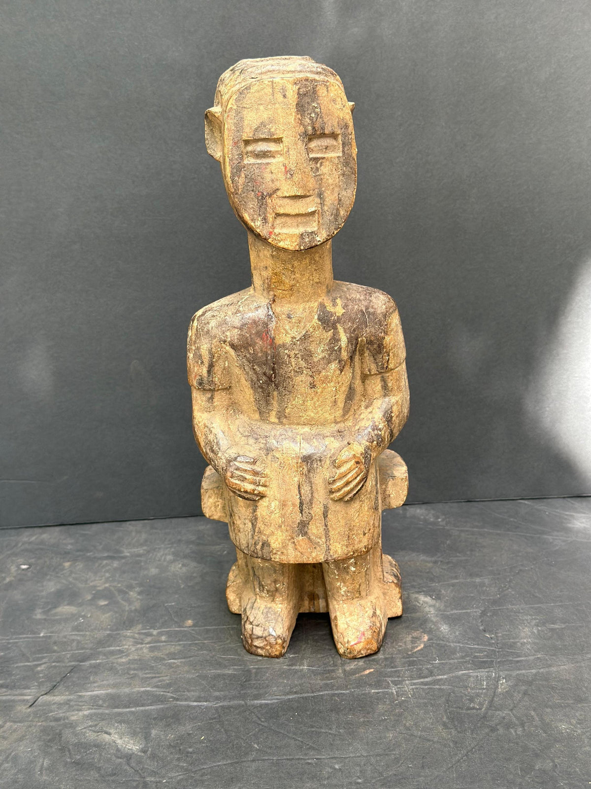 Vintage Adan Aklama Figure - Seated Carving from Ghana/Togo 11.5” | African Tribal Art Decor