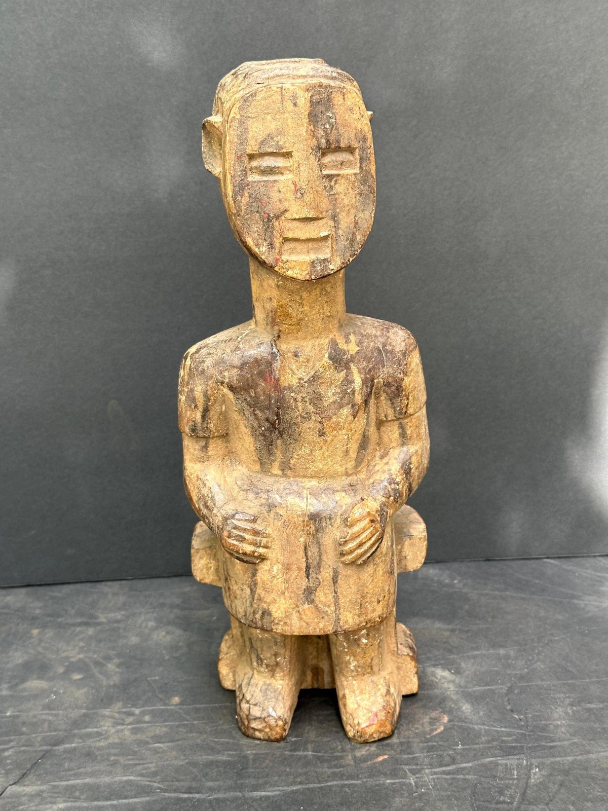Vintage Adan Aklama Figure - Seated Carving from Ghana/Togo 11.5” | African Tribal Art Decor