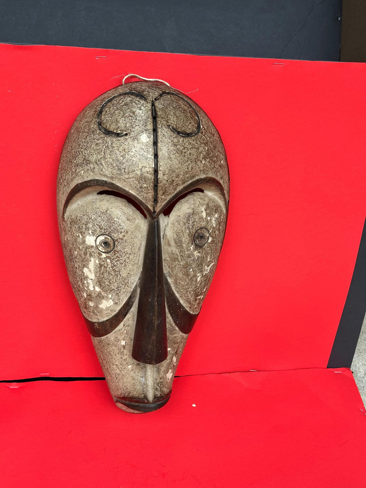 Vintage Fang Mask Hand Carved Wood Gabon African Tribal Art 19.5"