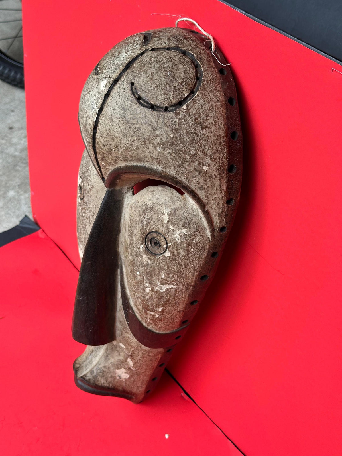 Vintage Fang Mask Hand Carved Wood Gabon African Tribal Art 19.5"