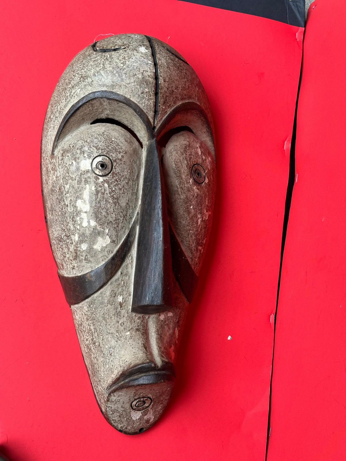 Vintage Fang Mask Hand Carved Wood Gabon African Tribal Art 19.5"