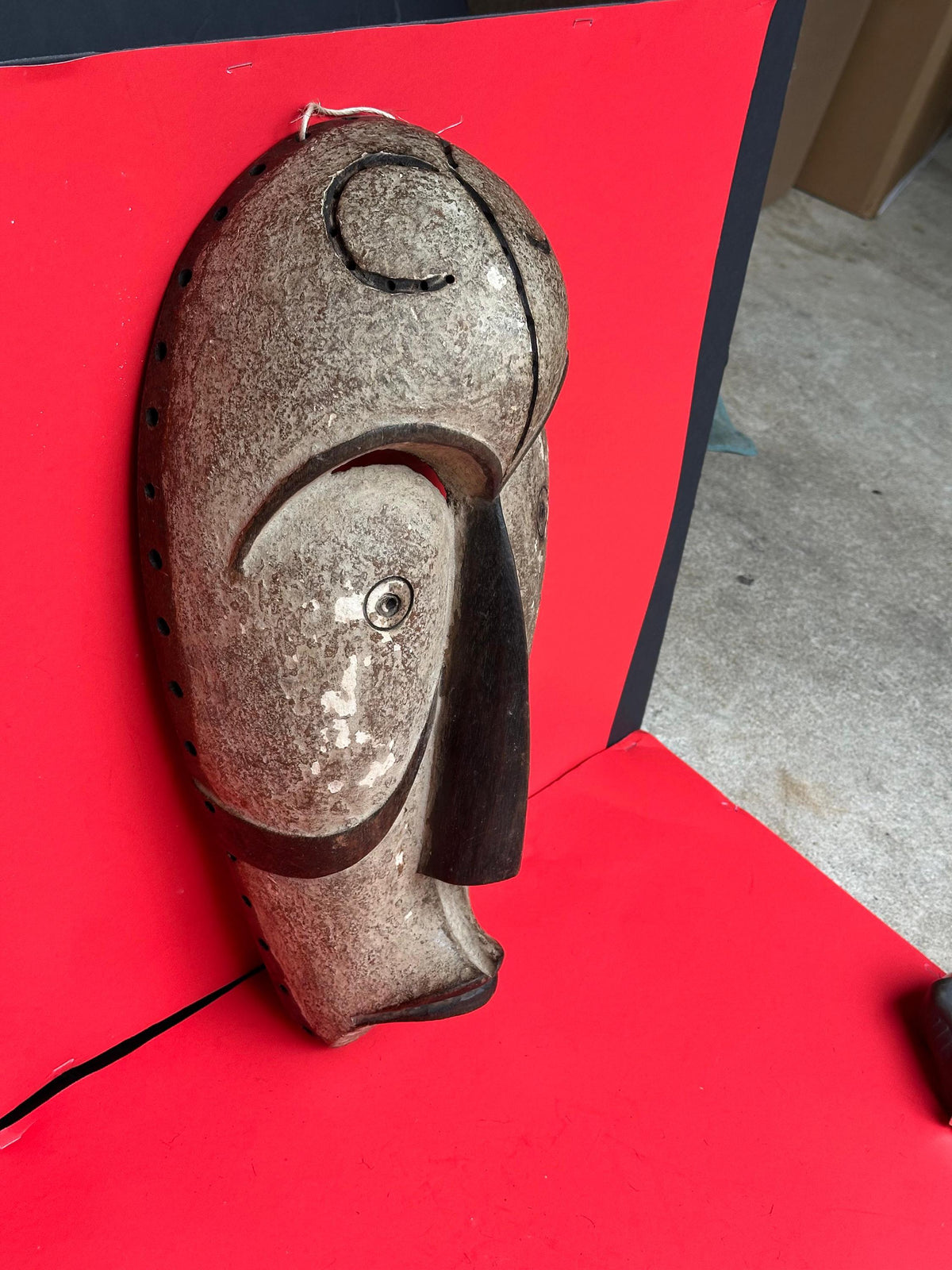Vintage Fang Mask Hand Carved Wood Gabon African Tribal Art 19.5"