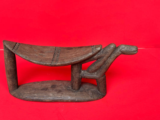 Vintage Dogon Tellem Style Headrest Hand Carved Wood Mali African Art 13"