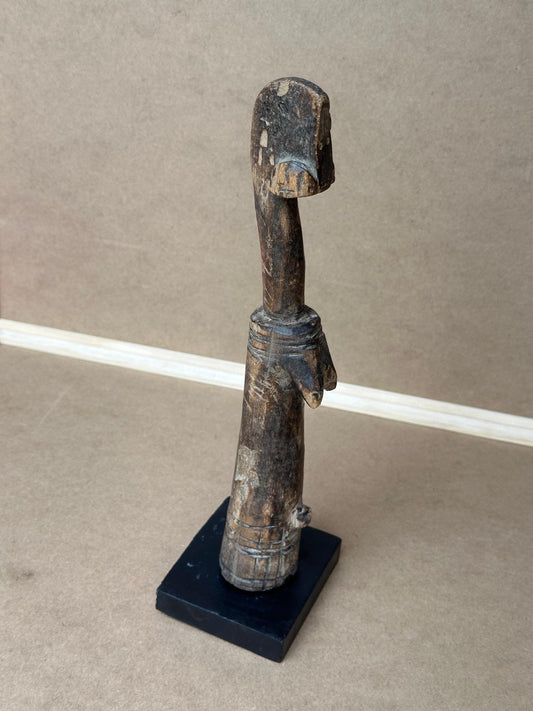 Vintage Mossi Biga Doll - Hand-Carved Wooden Fertility Figure - Burkina Faso - 10" Tall | African Tribal Art Decor