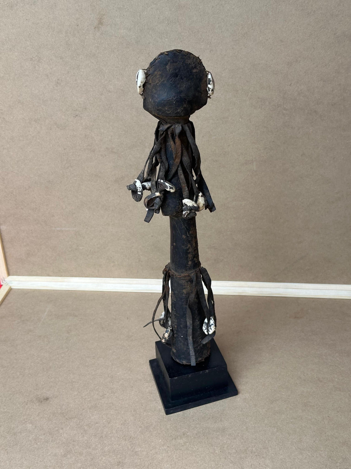Vintage Mossi Biga Doll - Ritual Figure - Leather & Cowrie Shells - 14.5" Tall