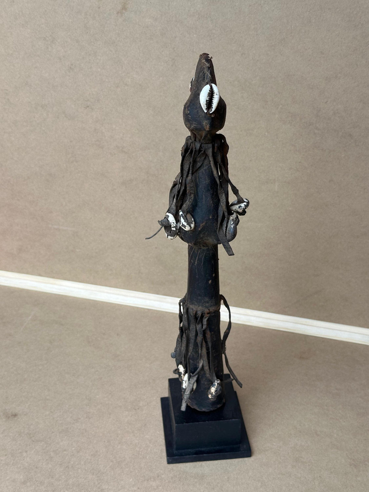 Vintage Mossi Biga Doll - Ritual Figure - Leather & Cowrie Shells - 14.5" Tall