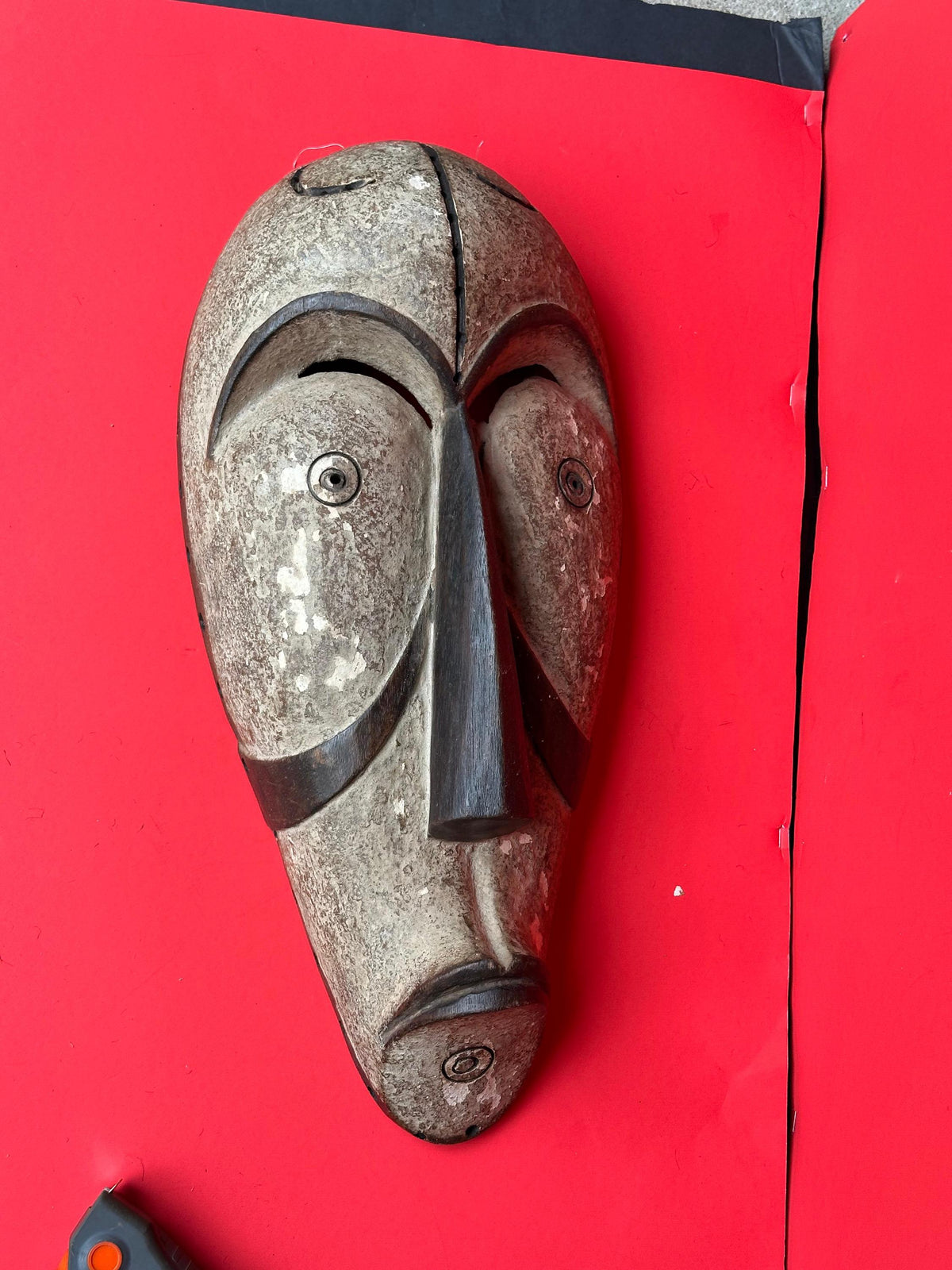 Vintage Fang Mask Hand Carved Wood Gabon African Tribal Art 19.5"