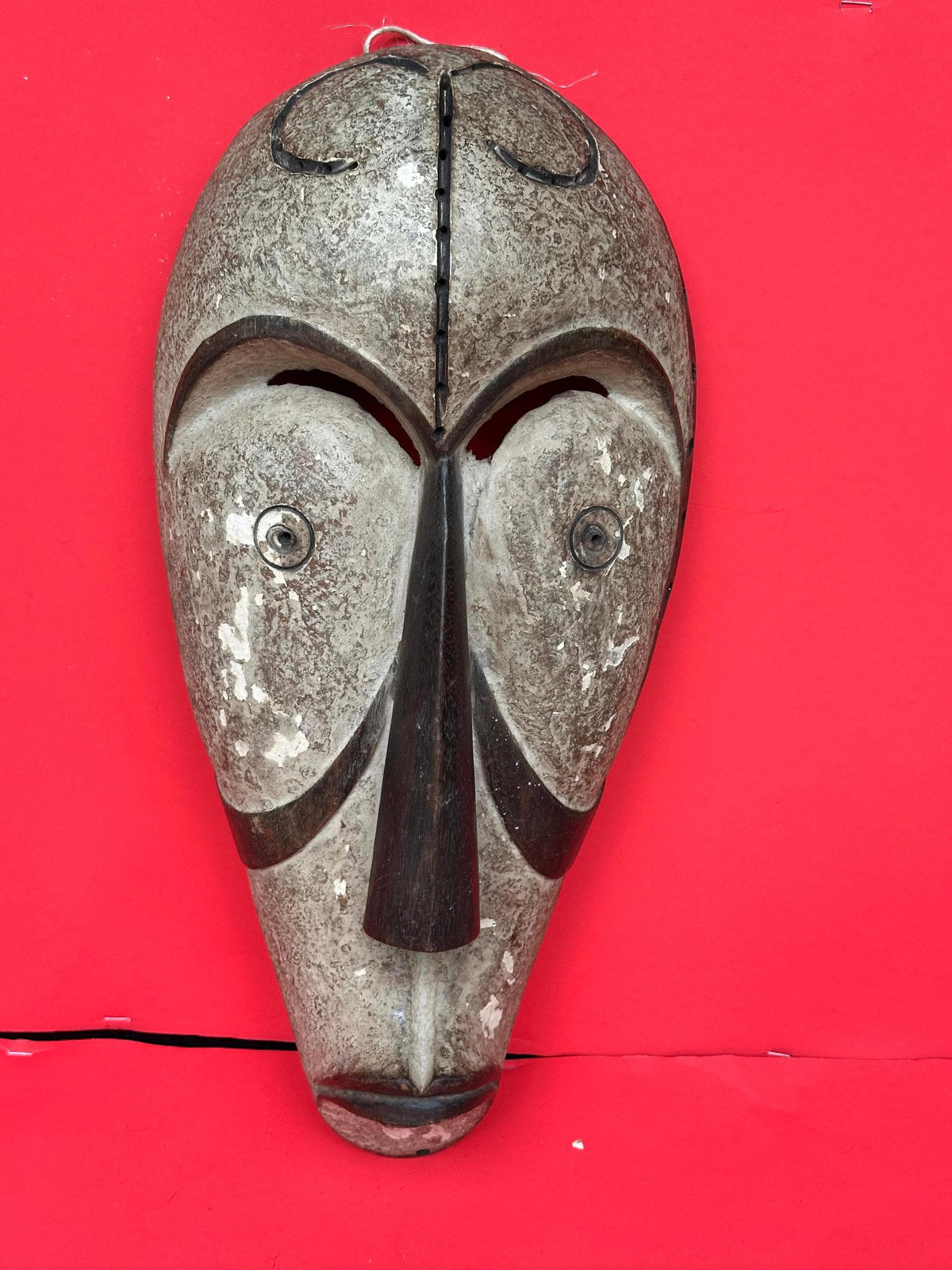 Vintage Fang Mask Hand Carved Wood Gabon African Tribal Art 19.5"