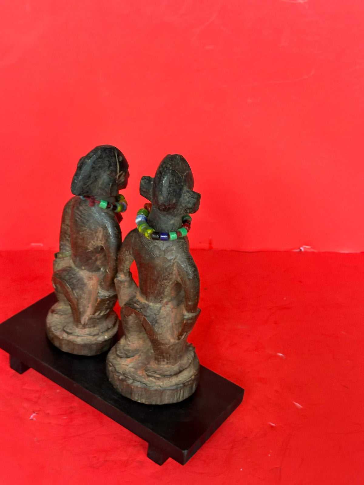 Vintage Yoruba 'Ere Ibeji' Twin Figures - Male & Female Pair on Custom Stand