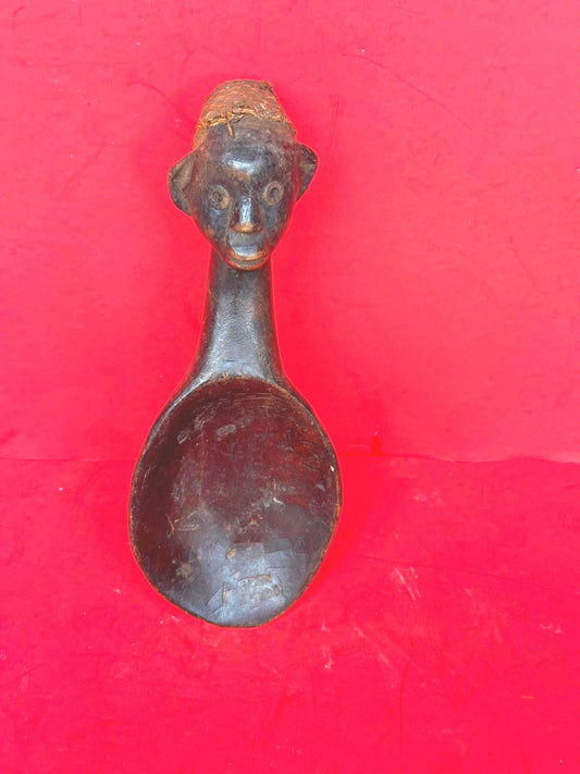 Vintage Lega Ceremonial Spoon - Hand-Carved Ethnographic Art 9" Long- DR Congo