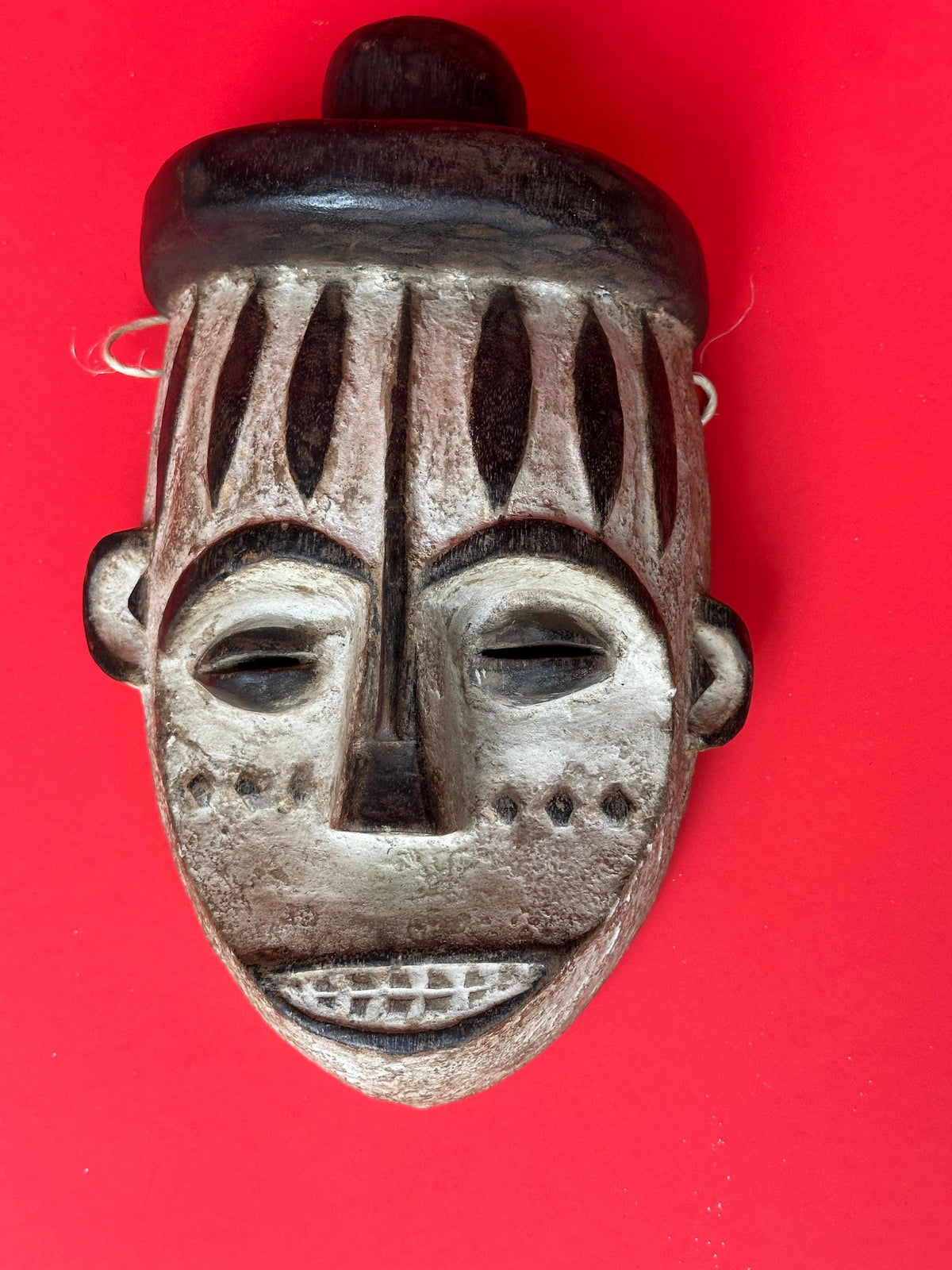 Fang Portrait Mask Carved Wood Gabon Cameroon African Tribal Art 12x7x4"
