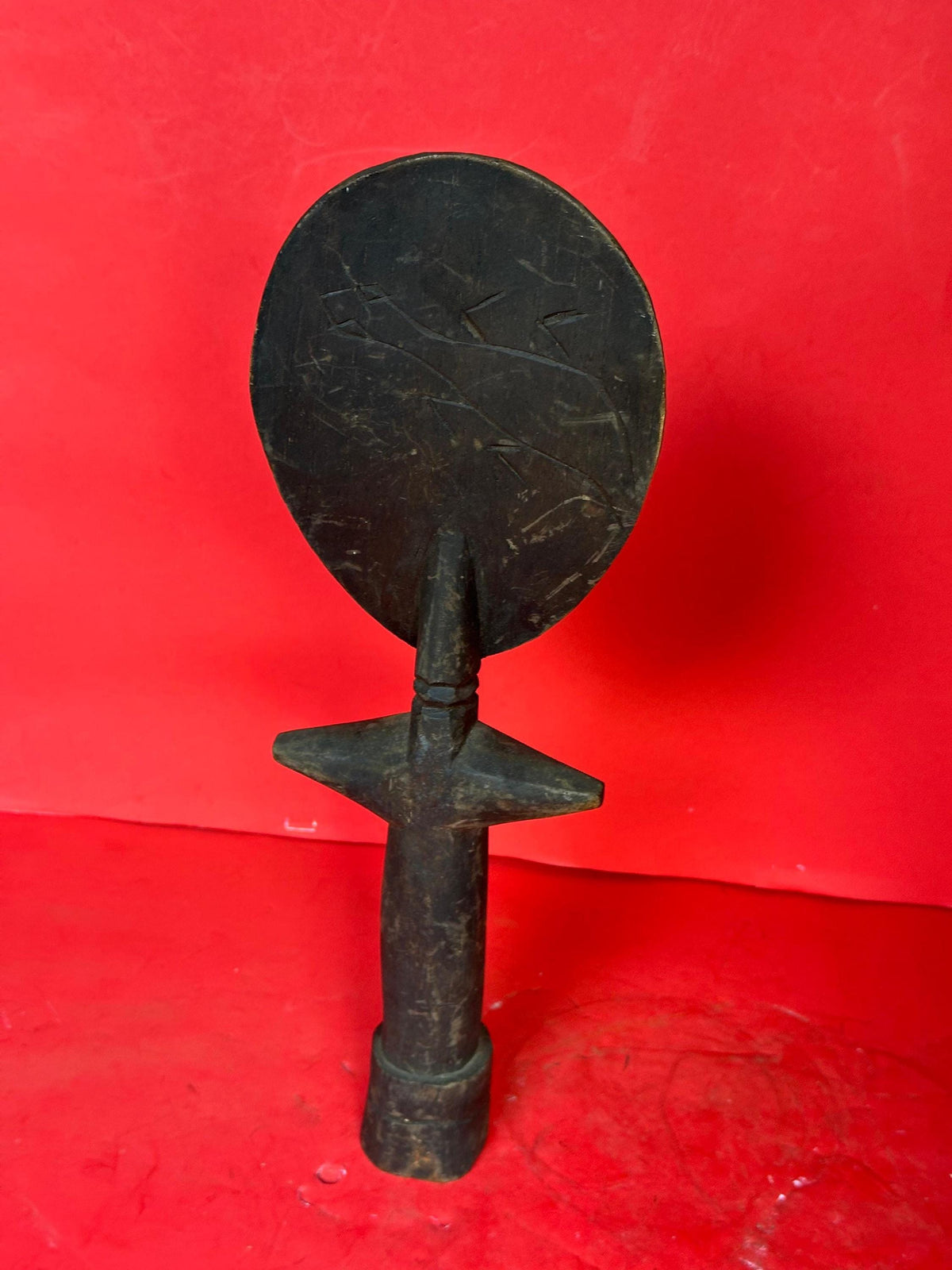 Vintage Ashanti Akuaba Fertility Doll Carved Wood Ghana African Tribal Art 14"