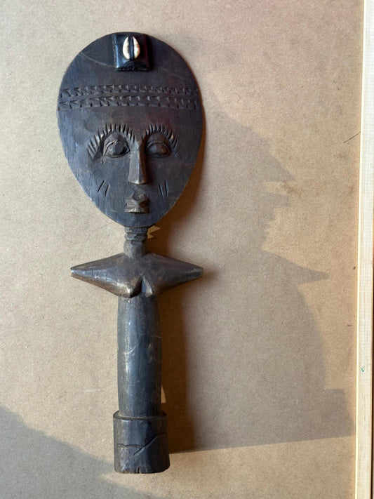 Vintage Ashanti Akuaba Fertility Doll Carved Wood Ghana African Tribal Art 14"