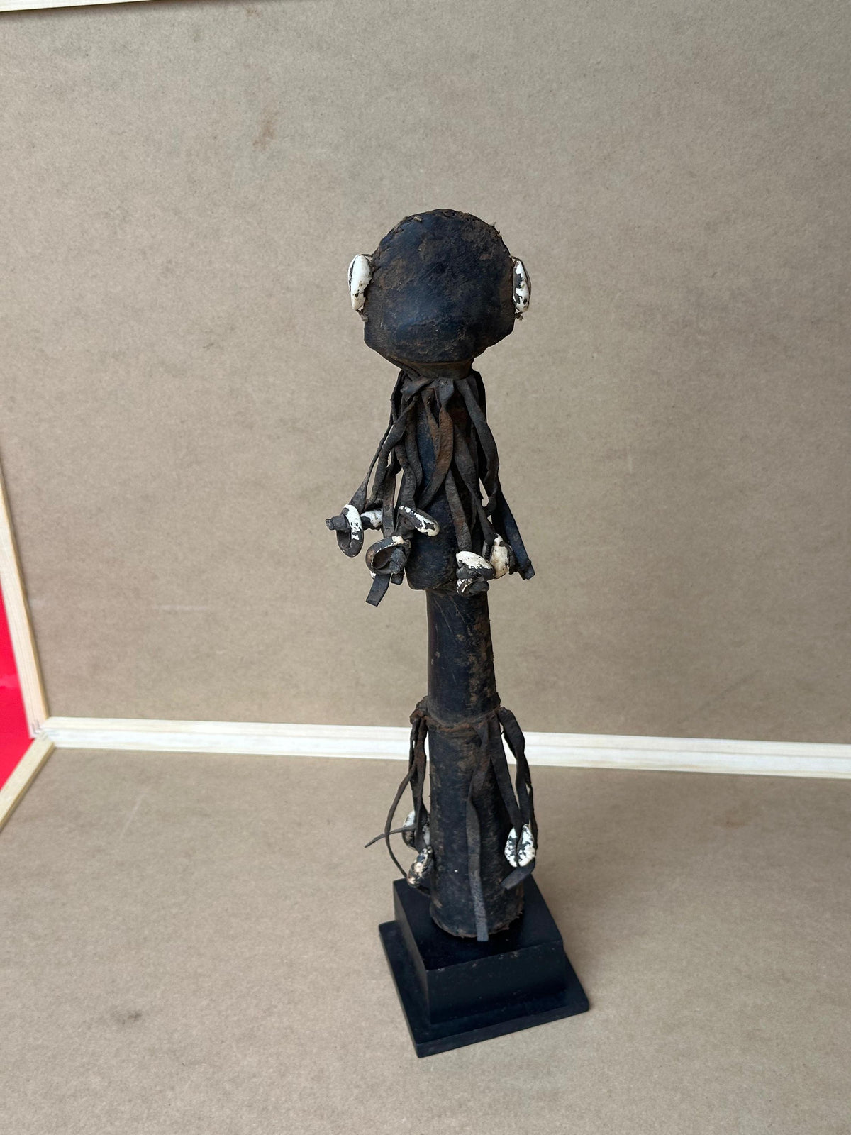 Vintage Mossi Biga Doll - Ritual Figure - Leather & Cowrie Shells - 14.5" Tall
