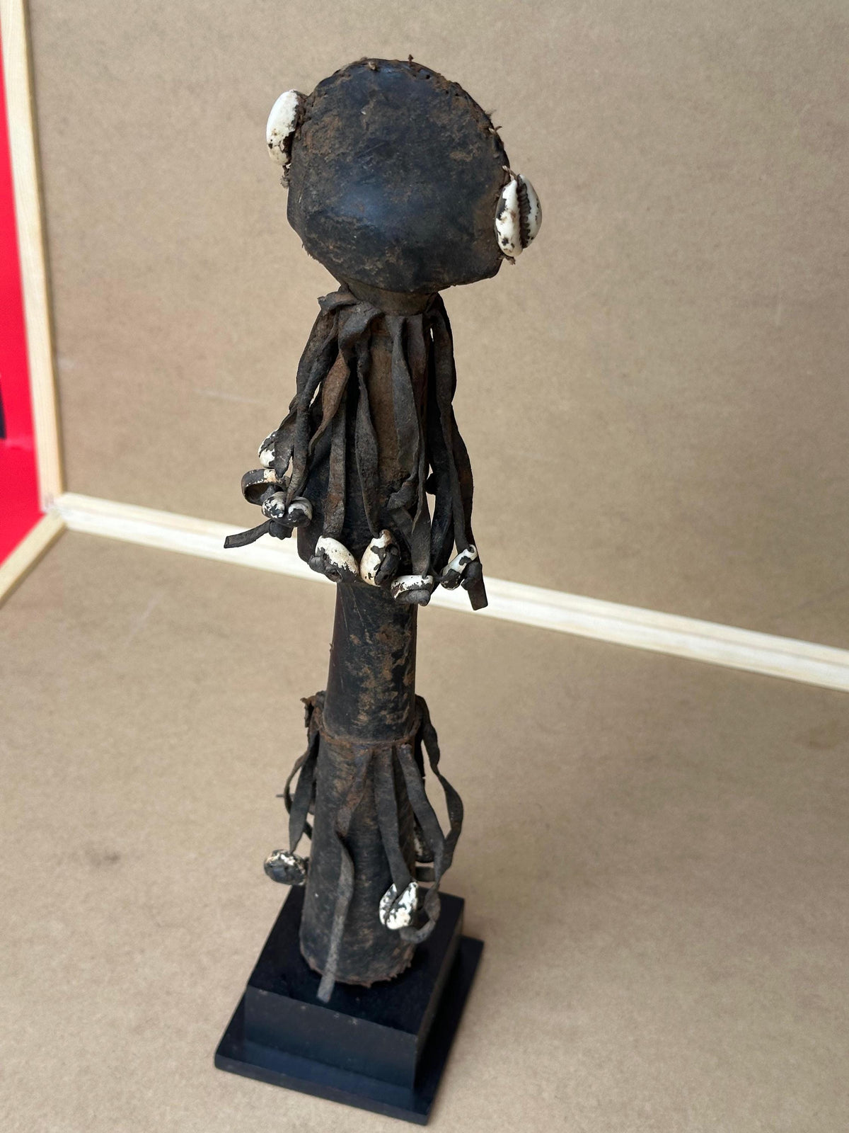 Vintage Mossi Biga Doll - Ritual Figure - Leather & Cowrie Shells - 14.5" Tall