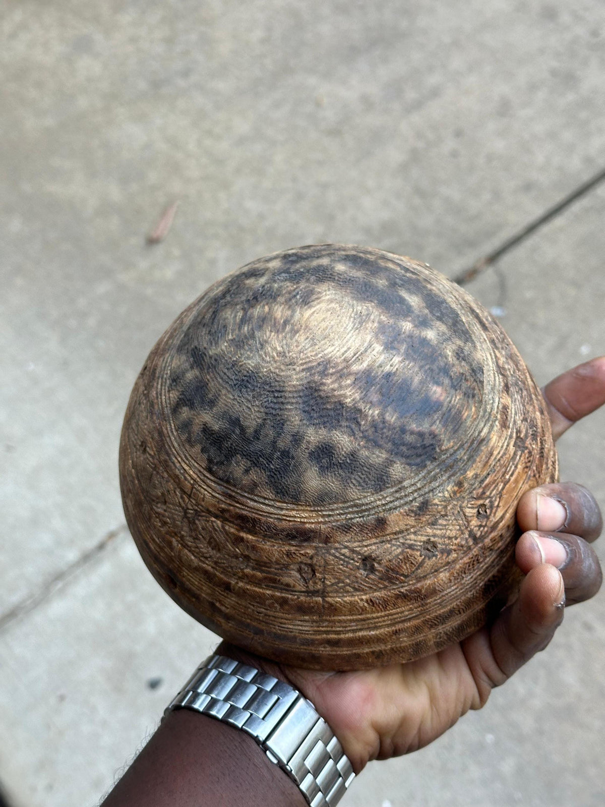 Vintage Fulani Milk Bowl (Tummude) - Spotted Patina (7" Diameter) | African Tribal Art Decor