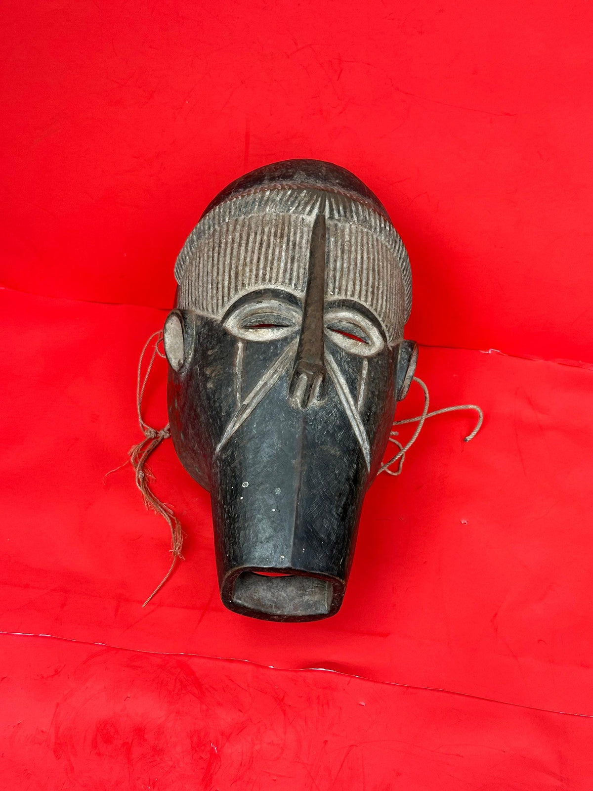 Vintage Igala Ancestor Mask Danced Carved Wood Nigeria African Tribal Art