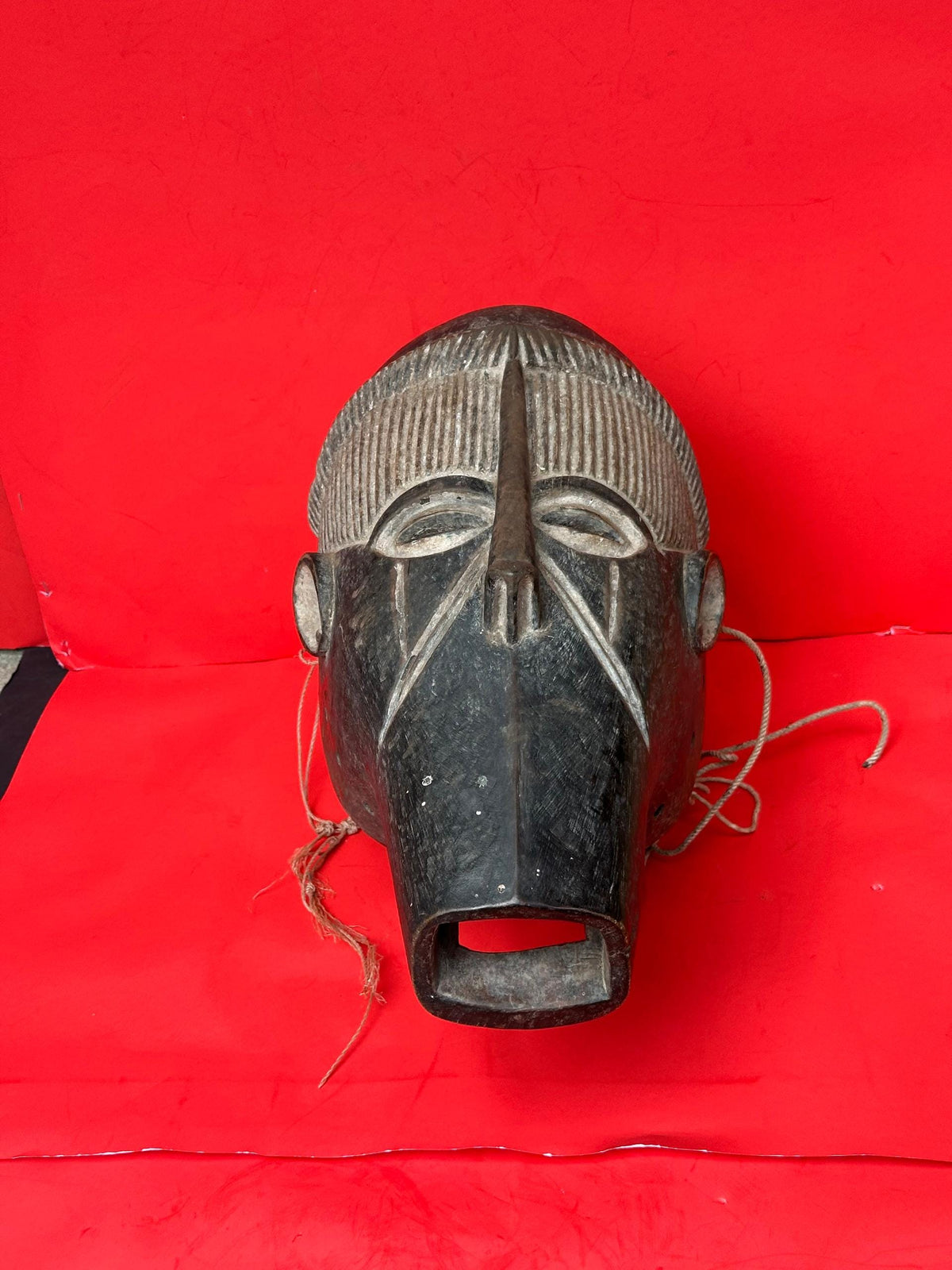 Vintage Igala Ancestor Mask Danced Carved Wood Nigeria African Tribal Art