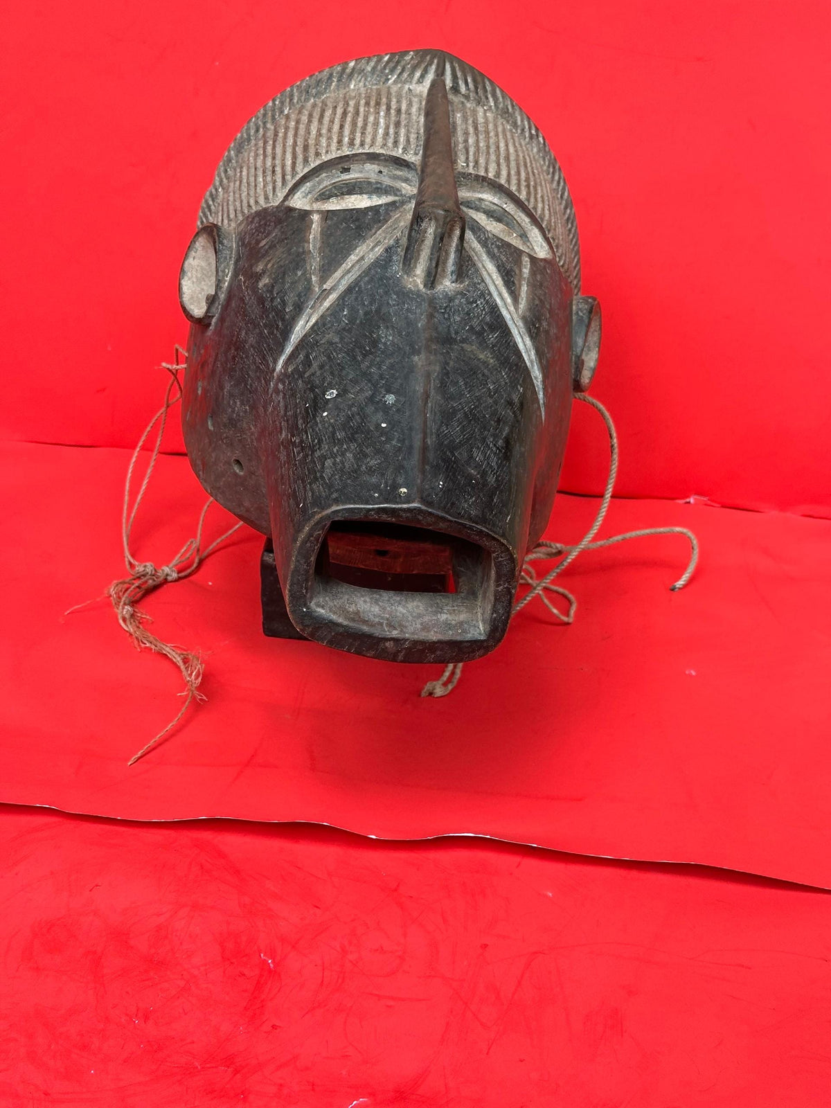 Vintage Igala Ancestor Mask Danced Carved Wood Nigeria African Tribal Art
