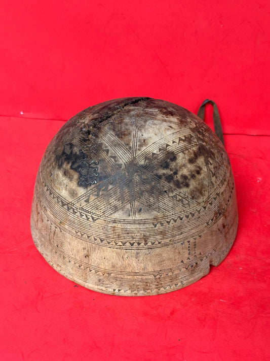 Vintage Fulani Milk Bowl (Tummude) with Primitive Wire Repair (8.5") | African Tribal Art Decor