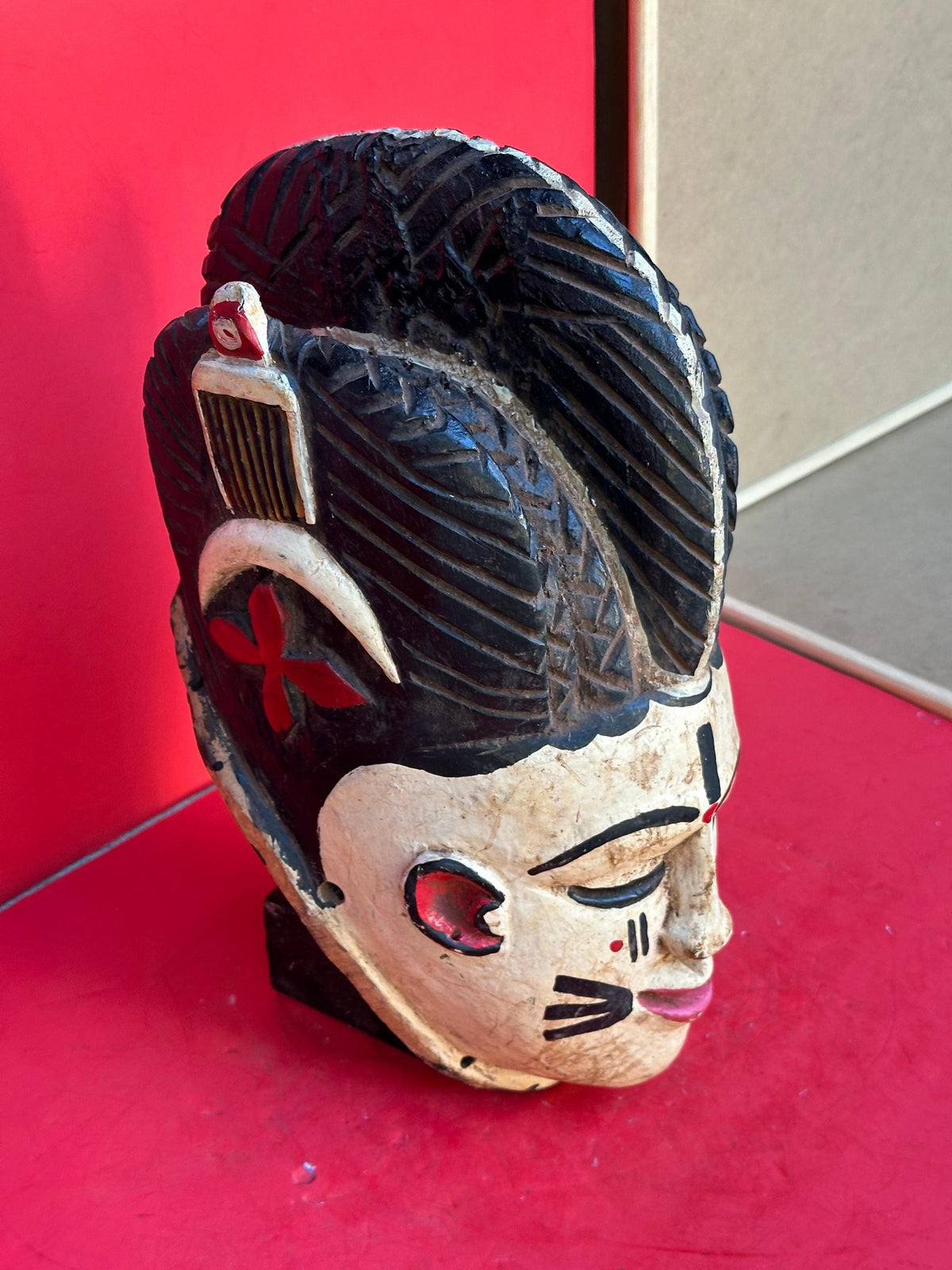 Elegant Vintage Igala Masquerade Face Mask - Obele (Maiden Spirit) - Nigeria