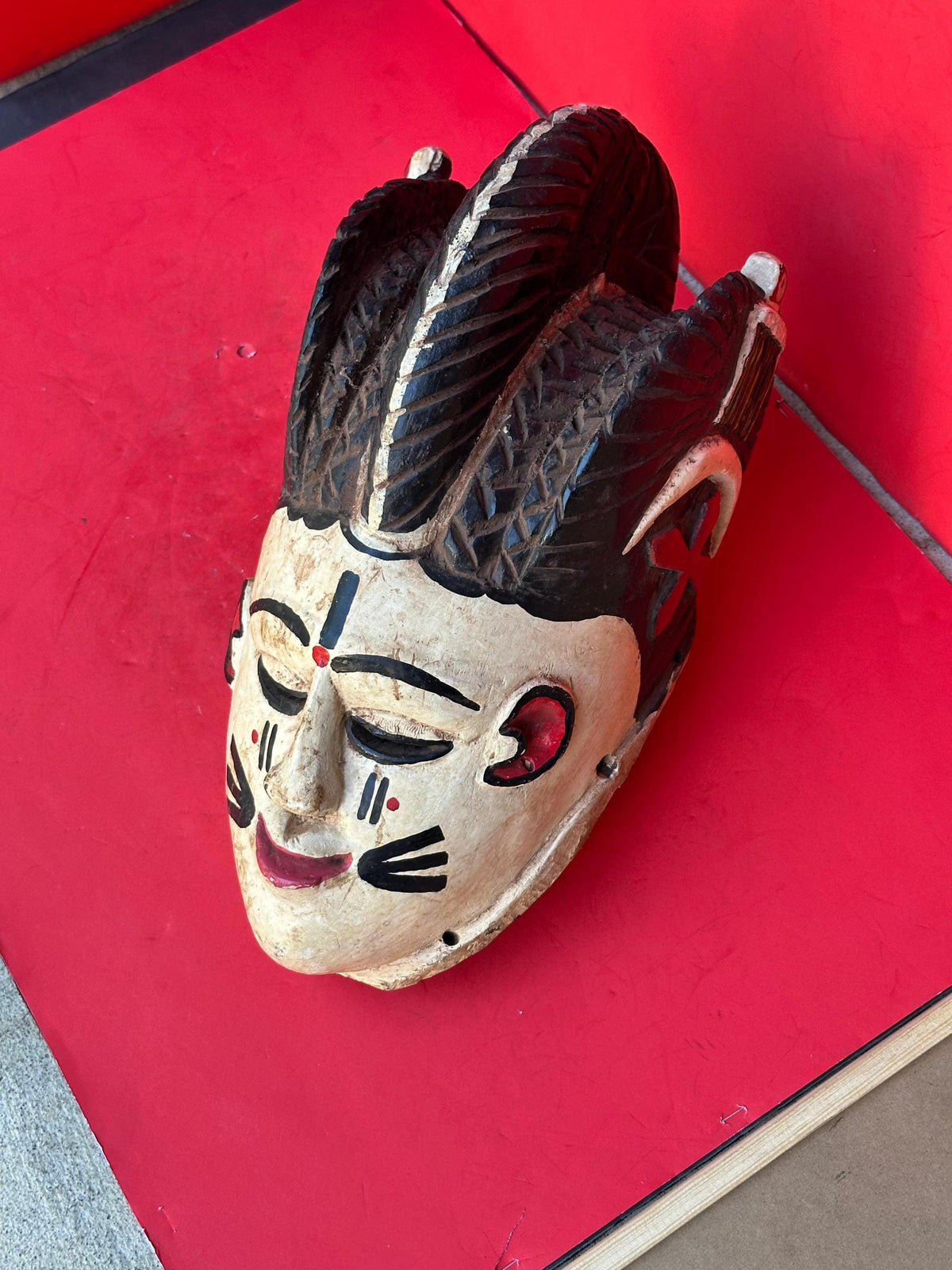 Elegant Vintage Igala Masquerade Face Mask - Obele (Maiden Spirit) - Nigeria